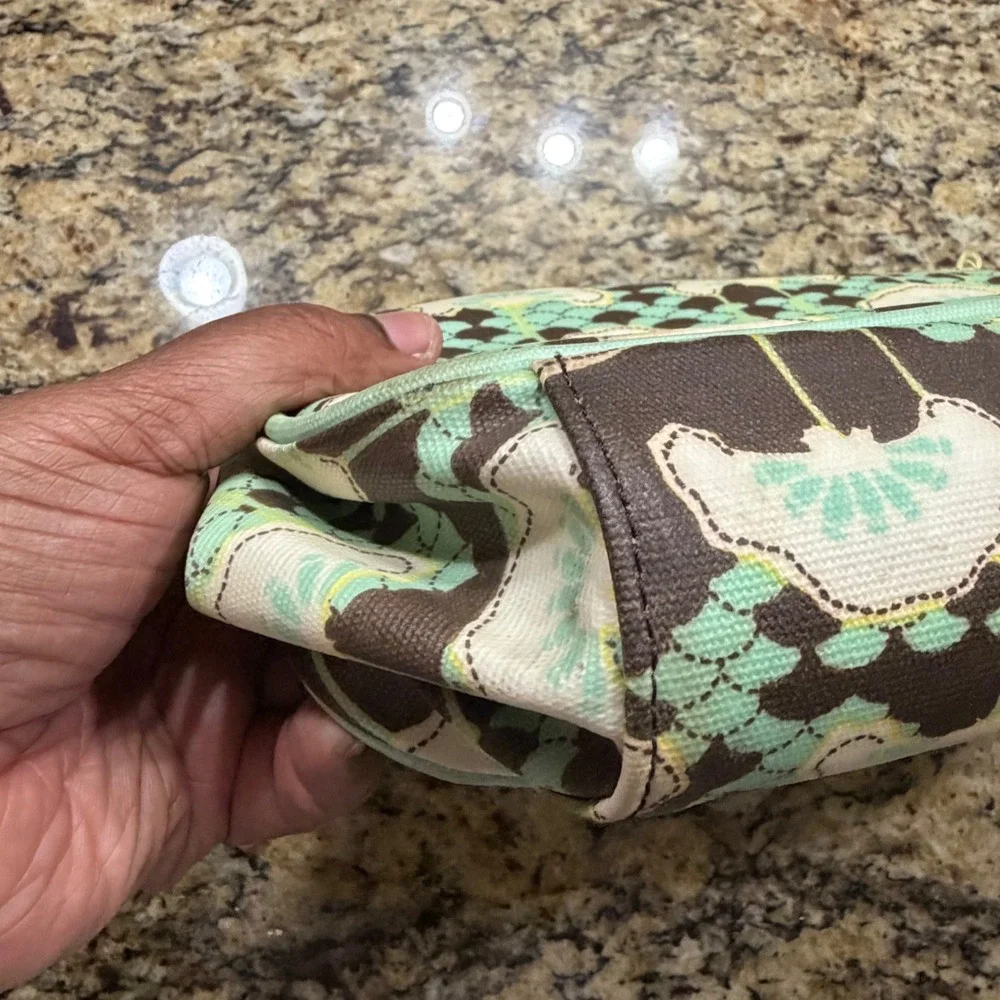 Petunia Pickle Bottom Floral Diaper Clutch and Changing Pad Mint Brown Travel